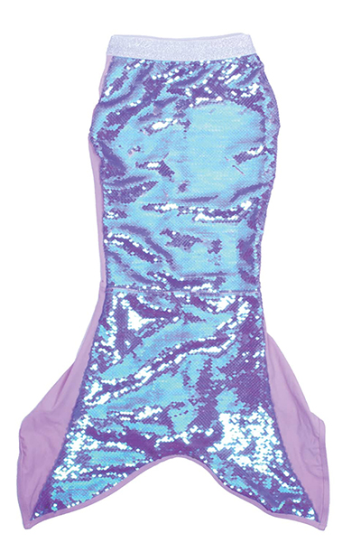 Coada de sirena Lilac, accesoriu costum de baie fetite, cu paiete, 3-12ani, UV50+