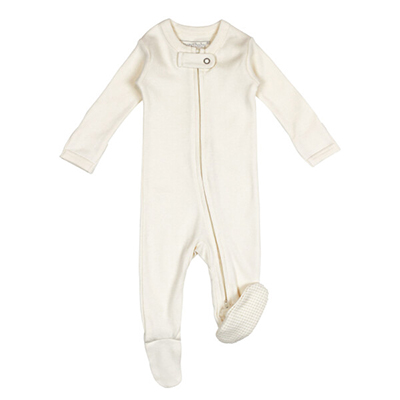 Body bebe cu fermoar, 100% bumbac organic, Buttercream, Nuts About U, 0-12 luni | Lovedbaby