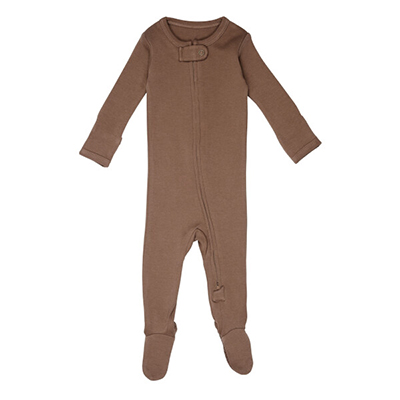 Body bebe cu fermoar, 100% bumbac organic, Latte, Nuts About U, 0-12 luni | Lovedbaby