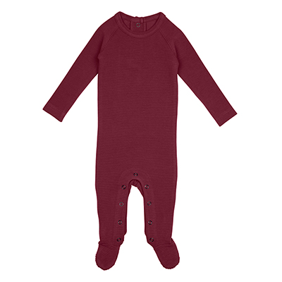 Conduroy Raglan Baby Footie in Sugarplum 0-12 luni