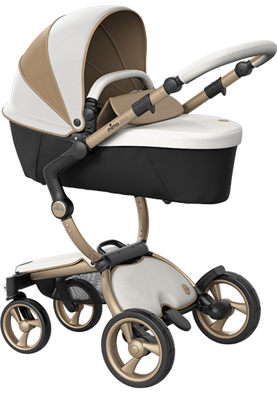 Carucior 2in1 mima Xari Dolce Vita cu cadru Champagne, in configuratia landou.