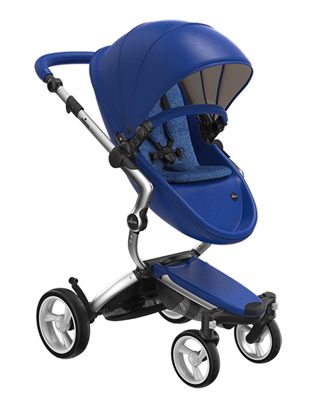 Carucior 2in1 mima Xari Royal Blue cu cadru Silver si saltelute Denim Blue