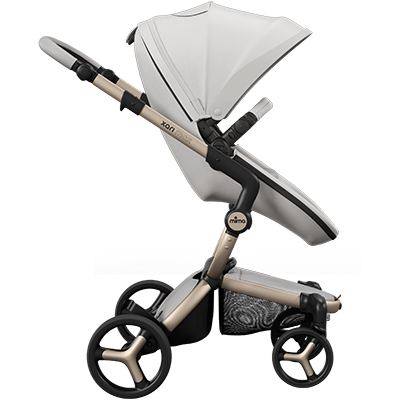 Carucior sport mima Xari MAX Snow White cu cardu Champagne