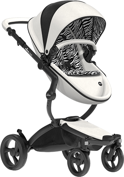 Carucior 2in1 mima Xari New York Zebra cu cadru Black, in configuratia scaun sport