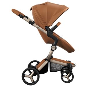 Carucior sport premium mima Xari MAX Camel cu cardu Champagne. Foto din lateral.