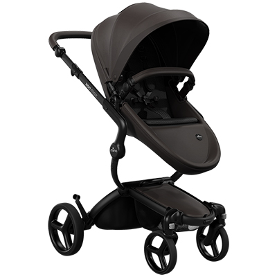 Carucior 2in1 mima Xari MAX Chocolate Brown cu cardu negru si salteluta Black