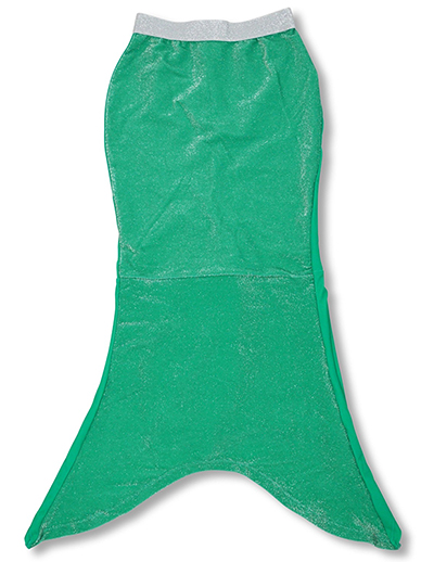 Coada de sirena Green, accesoriu costum de baie fetite, cu sclipici, 3-10ani, UV50+