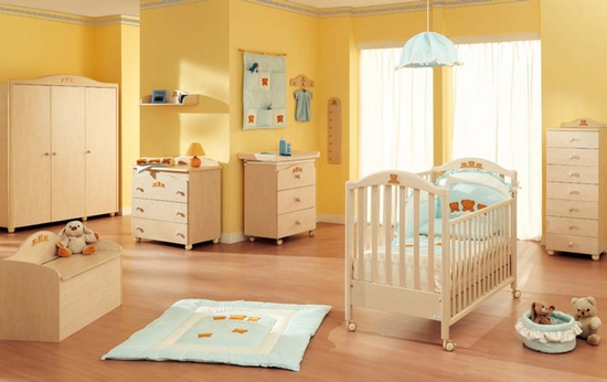 Dormitor bebe Tender Sbiancato - Fabricat in Italia din lemn de fag.