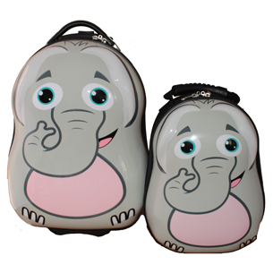 Set Pelly the ELEPHANT - Valiza tip trolley si ghiozdan (rucsac) pentru copii, marca Cuties and Pals