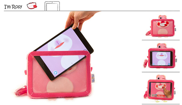 Torment Desert Refrigerate Husa tableta copii Rosy 7-8 inch cu Aplicatie Gratuita Wise-Pet pentru iOS  sau Android