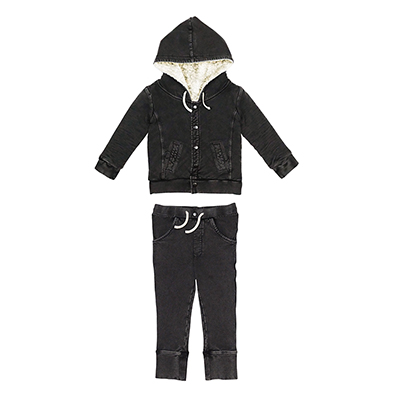 Lovedbaby Faux Denim Jacket & Jogger Set in Black, Good Jeans, 6-24m