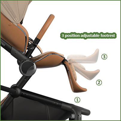 mima Creo comes with a 3 position adjustable footrest.