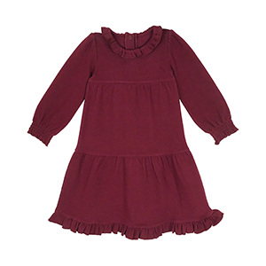 Rochita fetite cu maneci lungi, din bumbac organic GOTS, Lovedbaby Conduroy Sugarplum 2-4 ani