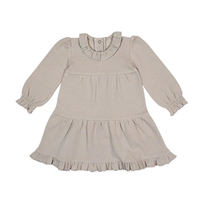 Rochita bebe cu maneci lungi, din bumbac organic GOTS, Lovedbaby Conduroy Barley 6-24 luni