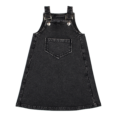 Lovedbaby Kids' Faux Denim Dress in Black, Good Jeans, 2-4 years