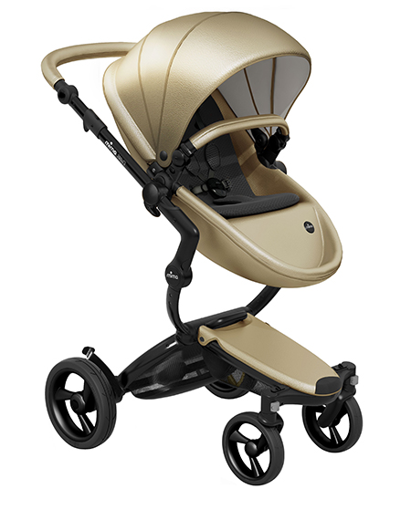 Carucior 2in1 mima Xari Champagne cu cardu negru, in varianta cu scaun sport